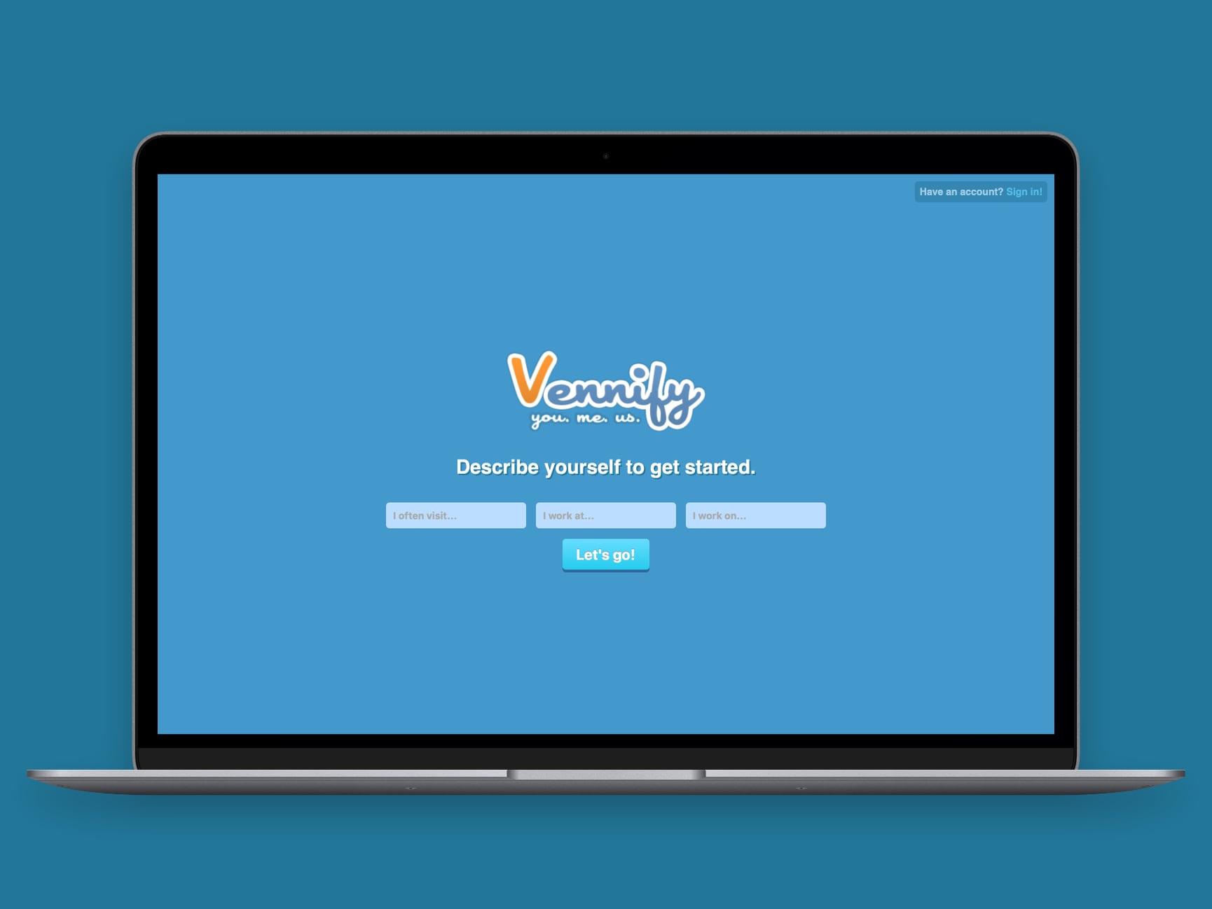 Screenshot of the website Vennify